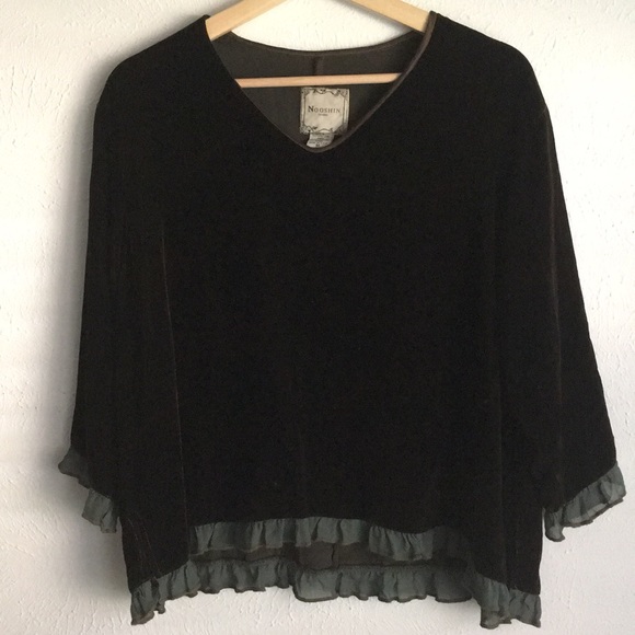 NOOSHIN FEMME COCO SILK VELVET TOP M - Picture 1 of 5